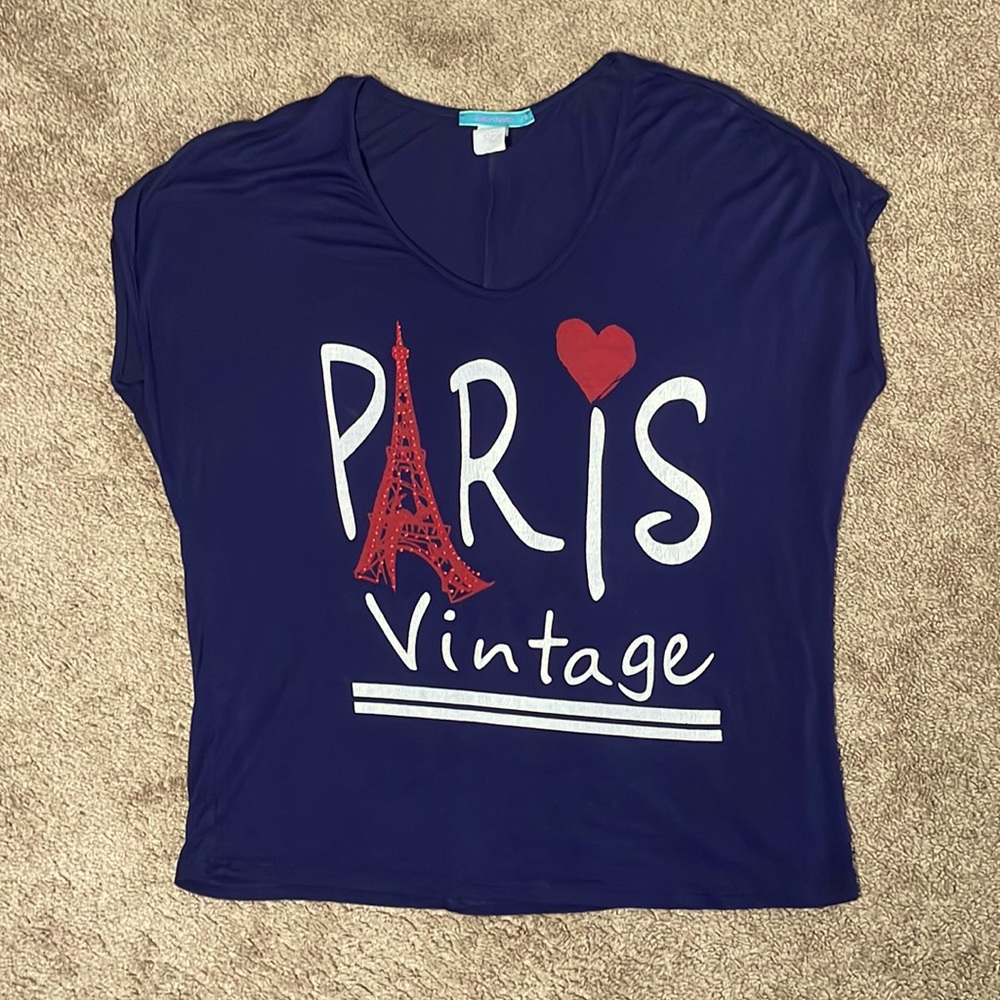 Navy V-Neck T-Shirt--Size XLarge